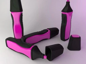 highlighter marker pink 4 3D Model