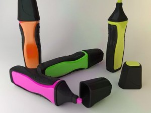 highlighter markers collection 3D Model