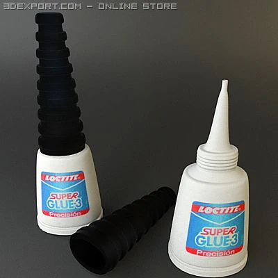 bouteille de super colle2 Modèle 3D .c4d .max .obj .3ds .fbx .stl .blend 