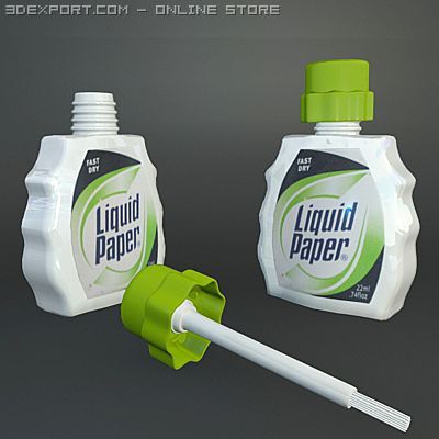 liquid paper correction fluid 3D Model in Desk 3DExport
