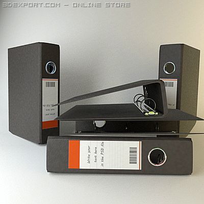 binder notebook black 1 3D Model .c4d .max .obj .3ds .fbx .stl .blend 