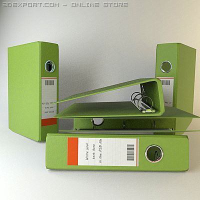 binder notebook green 2 3D Модель .c4d .max .obj .3ds .fbx .stl .blend 