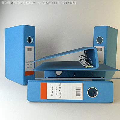 binder notebook blue 3 3D Model .c4d .max .obj .3ds .fbx .stl .blend 