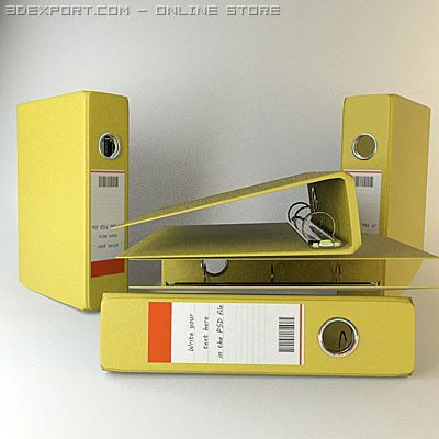 binder notebook yellow 4 3D मॉडल .c4d .max .obj .3ds .fbx .stl .blend 