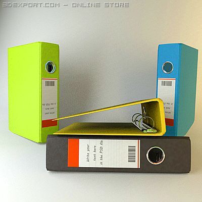 binders collection 3D Model .c4d .max .obj .3ds .fbx .stl .blend 