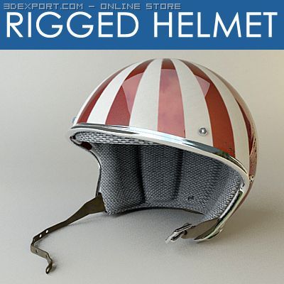 rigged moto helmet Modelo 3D .c4d .max .obj .3ds .fbx .stl .blend 