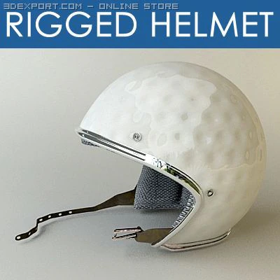 rigged moto helmet nc3 3D Model .c4d .max .obj .3ds .fbx .stl .blend