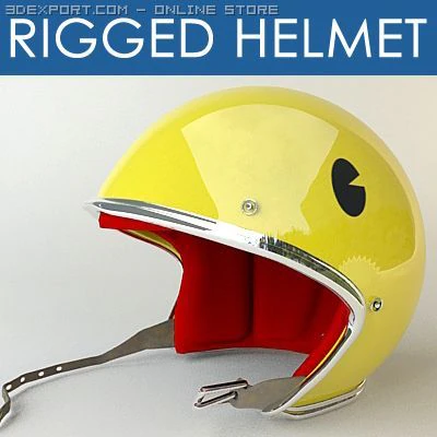 rigged moto helmet nc4 3D Model .c4d .max .obj .3ds .fbx .stl .blend