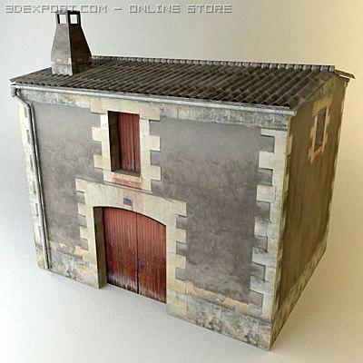 antique old building 3D Model .c4d .max .obj .3ds .fbx .stl .blend 