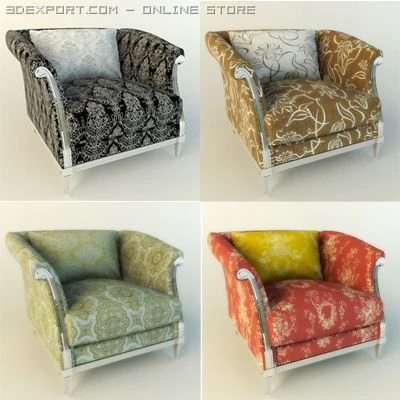 Sesselkollektion 3D Modell .c4d .max .obj .3ds .fbx .stl .blend 