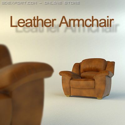 leather armchair Model 3D .c4d .max .obj .3ds .fbx .stl .blend 