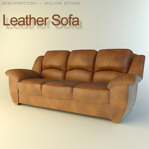 leather sofa 3D Model .c4d .max .obj .3ds .fbx .stl .blend 