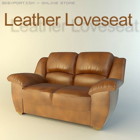 leather loveseat 3D-Modell .c4d .max .obj .3ds .fbx .stl .blend 
