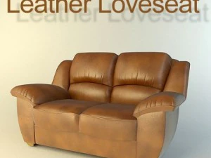 革製二人掛け椅子 3Dモデル