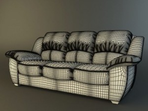 leather furniture set 3D Model