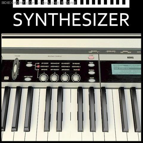 synthesizer 3D Model .c4d .max .obj .3ds .fbx .stl .blend 