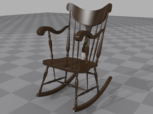 rockingchair 3Dモデル .c4d .max .obj .3ds .fbx .stl .blend 