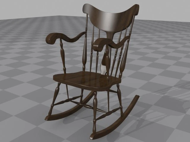 rockingchair 3D Model .c4d .max .obj .3ds .fbx .stl .blend 