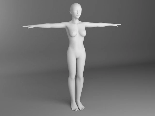 adult female model 3D Model .c4d .max .obj .3ds .fbx .stl .blend