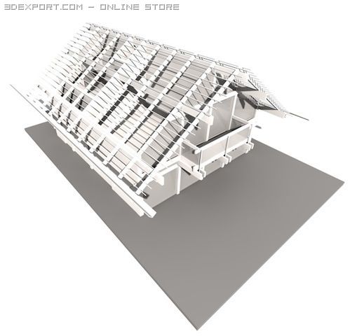 glass house Model 3D .c4d .max .obj .3ds .fbx .stl .blend 