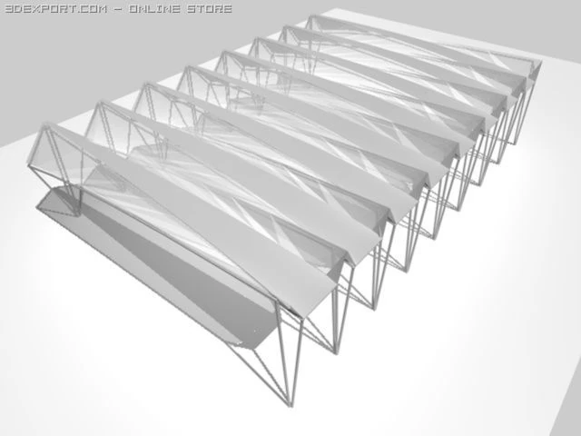 metal structure  glass covering 3D Model .c4d .max .obj .3ds .fbx .stl .blend 