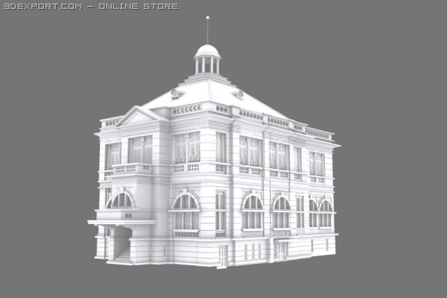 colonial building Modelo 3D .c4d .max .obj .3ds .fbx .stl .blend