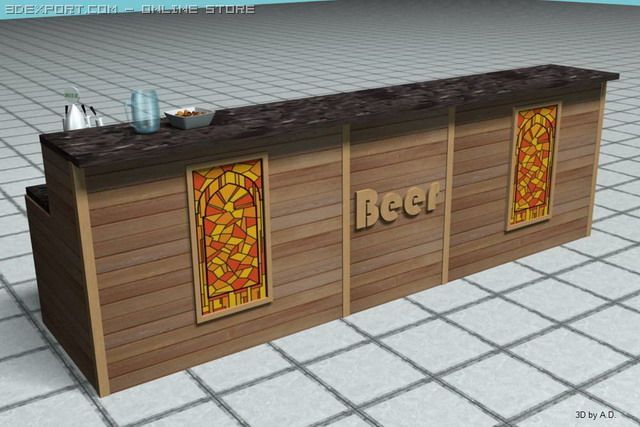 bar Modèle 3D .c4d .max .obj .3ds .fbx .stl .blend 