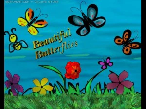 fiori di farfalle animati Modello 3D