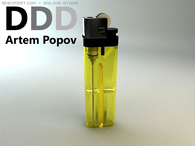 cigarette lighter 3D Model .c4d .max .obj .3ds .fbx .stl .blend 