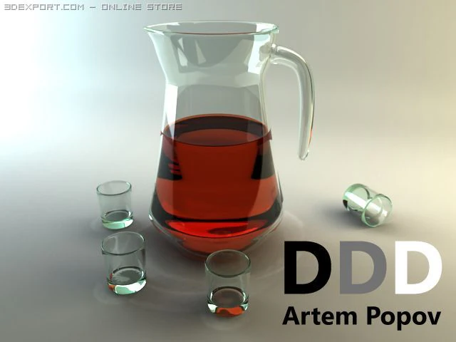 carafe decanter 3D Model .c4d .max .obj .3ds .fbx .stl .blend 