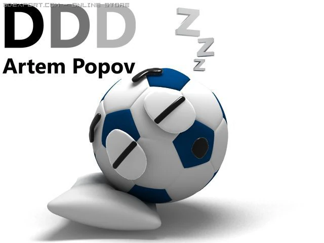 sleepy soccer ball 3D Model .c4d .max .obj .3ds .fbx .stl .blend 