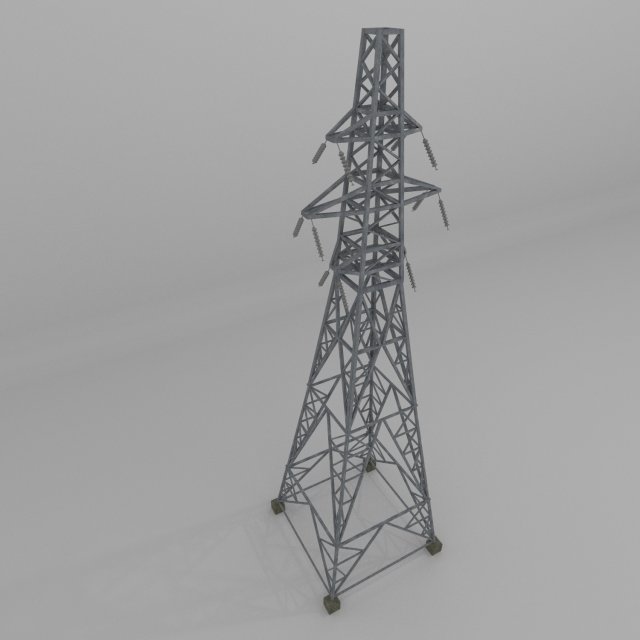 column power lines Model 3D .c4d .max .obj .3ds .fbx .stl .blend 