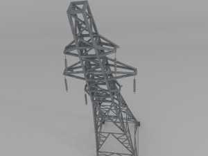 column power lines Model 3D