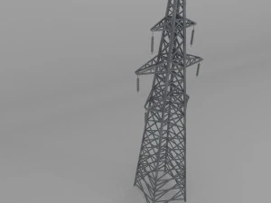column power lines 3D Model