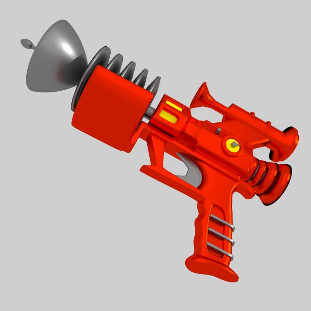 retrofuturistic raygun Model 3D .c4d .max .obj .3ds .fbx .stl .blend 