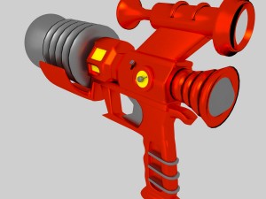 retrofuturistic raygun Model 3D