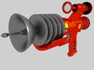 retrofuturistic raygun Model 3D