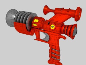 retrofuturistic raygun Model 3D