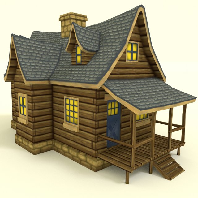 low poly rpg house Modèle 3D .c4d .max .obj .3ds .fbx .stl .blend 