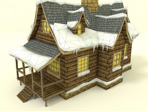 low poly winter house 3D 모델