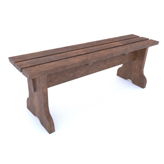 wooden bench Modelo 3D .c4d .max .obj .3ds .fbx .stl .blend 