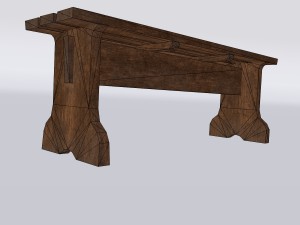 wooden bench Modelo 3D