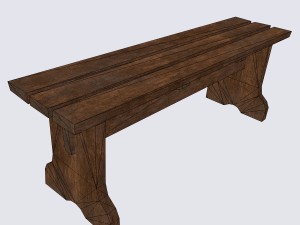 wooden bench Modelo 3D