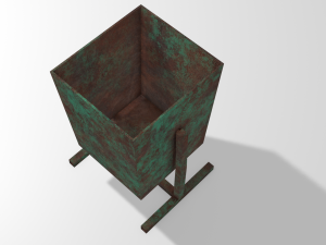 old rusty trash can low-poly pbr model 3D Model
