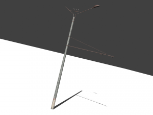 old rusty trolleybus power line low-poly pbr model 3D 모델