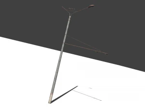 old rusty trolleybus power line low-poly pbr model 3D Model