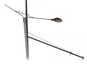 old rusty trolleybus power line low-poly pbr model 3D Model
