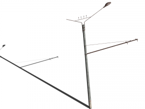 old rusty trolleybus power line low-poly pbr model 3D 모델