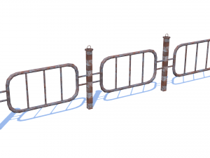 old rusty fence low-poly pbr model 3D Model
