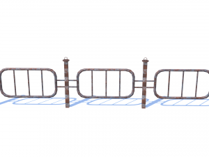 old rusty fence low-poly pbr model Modello 3D